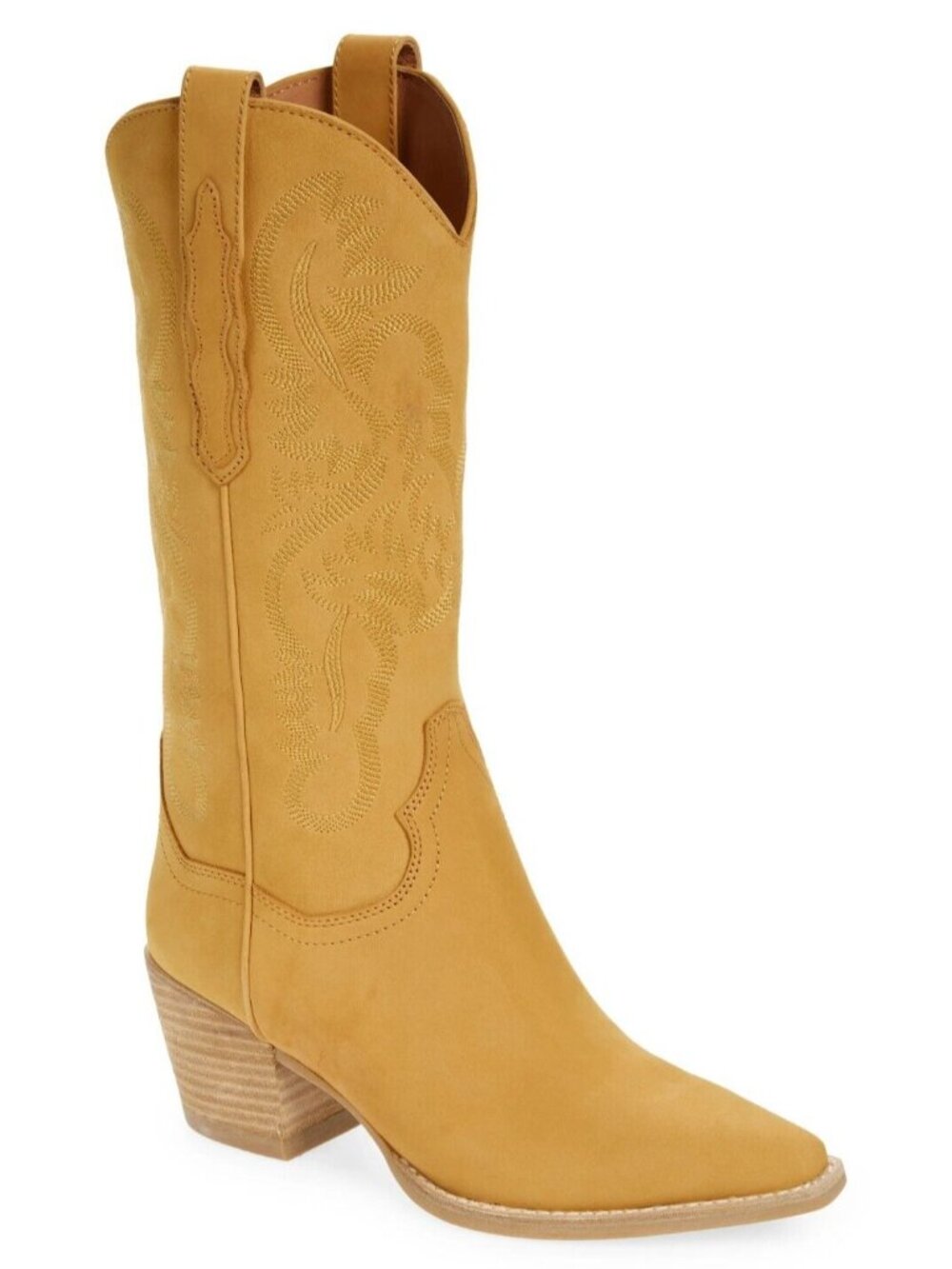 Jeffrey Campbell Dagget Women's Mid-Calf Western Heeled Boots Tan Leather Size 7